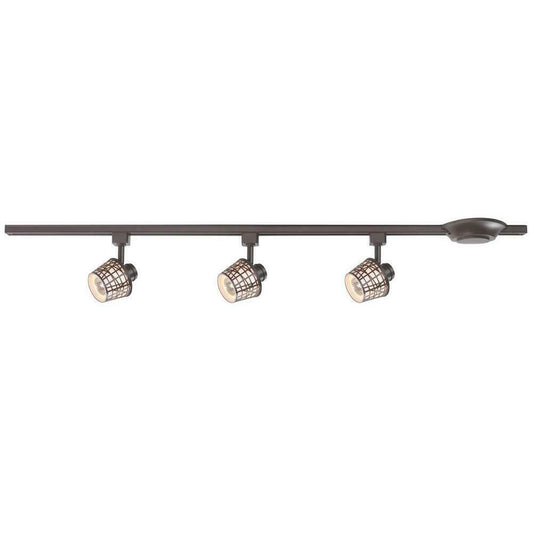 CE 38642 Three Light Convertible Basket Linear Line Voltage Track Kit in Antique Bronze Finish